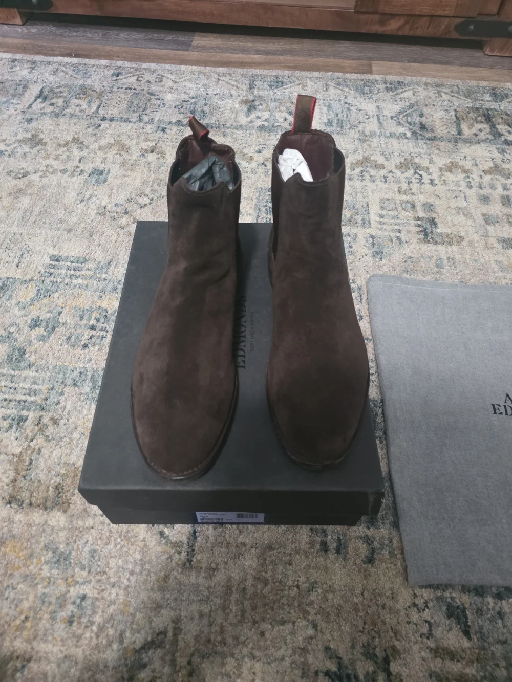 Men's Suede Chelsea Boots in Dark Brown